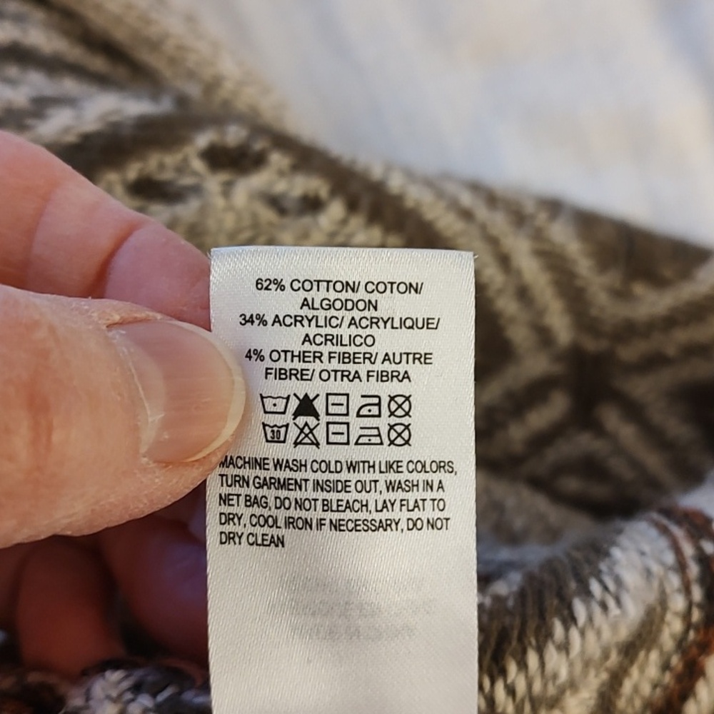 Lucky Brand Taupe, Brown & Cream Striped Knit Cardigan - Picture 4 of 6